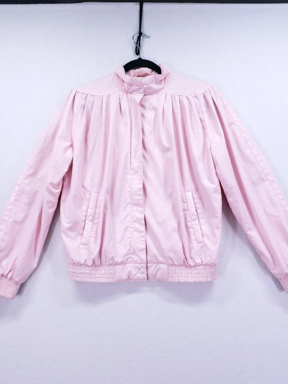 Vtg 90s Brass Plum Nordstrom Women Jacket Size S Pink Pleated Full Zip Feminine